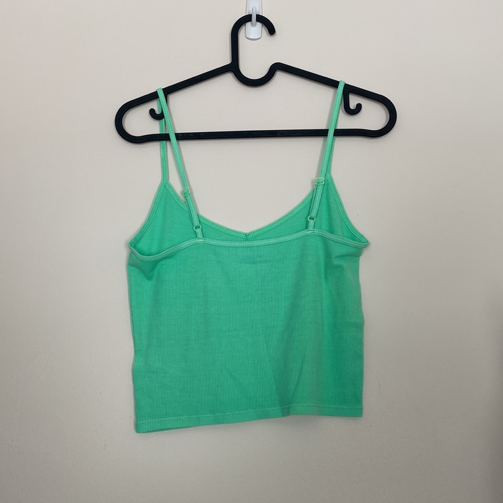 Aerie Cropped Neon Green Tank Top - Picture 2 of 3